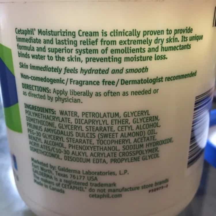 Cetaphil moisturizing cream ingredients