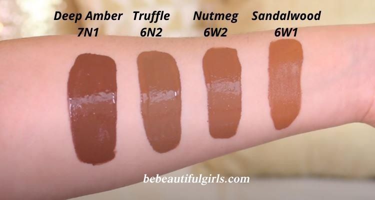 Estee Lauder double wear foundation Swatches