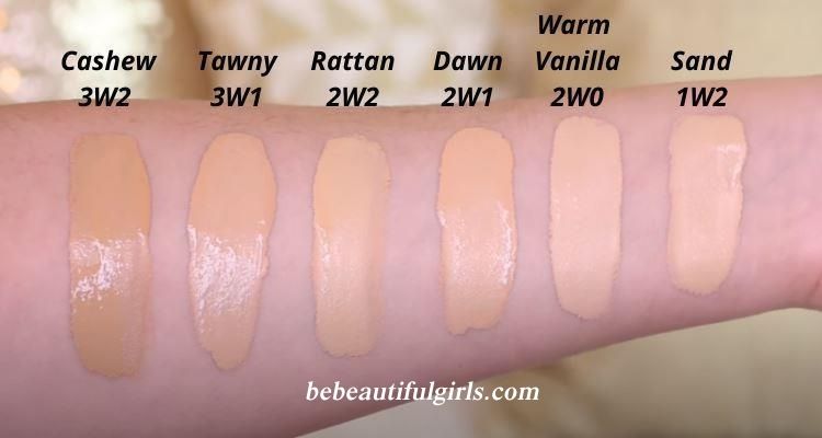 Estee Lauder double wear foundation Swatches