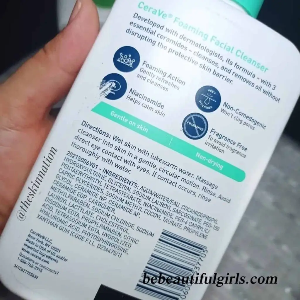 CeraVe Foaming Facial Cleanser ingredients