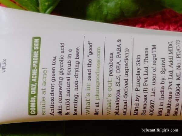 Plum green tea face wash Review