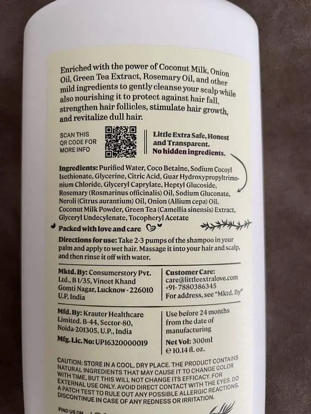 Little Extra Coco Onion Natural Shampoo Review